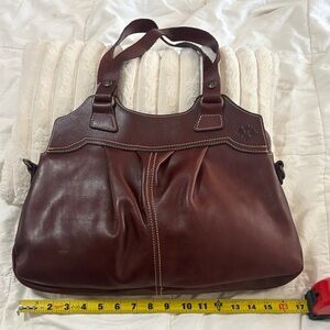 Patricia Nash Rich Brown Leather Shoulder Bag